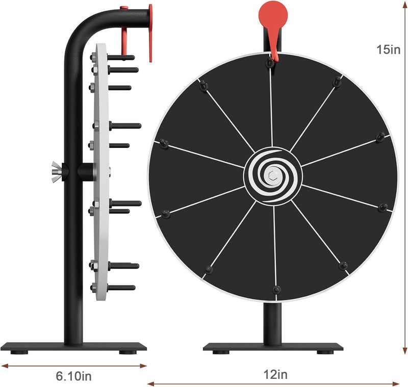 Bear fire 12 Inch 10 Slots Prize Wheel Spinner with Stand, Spinning Wheel for Prizes with Dry Erase Marker & Eraser, Portable Spin Wheel of Fortune Game Roulette Wheel for Home Parties, Carnival, Trade Show - Image 5